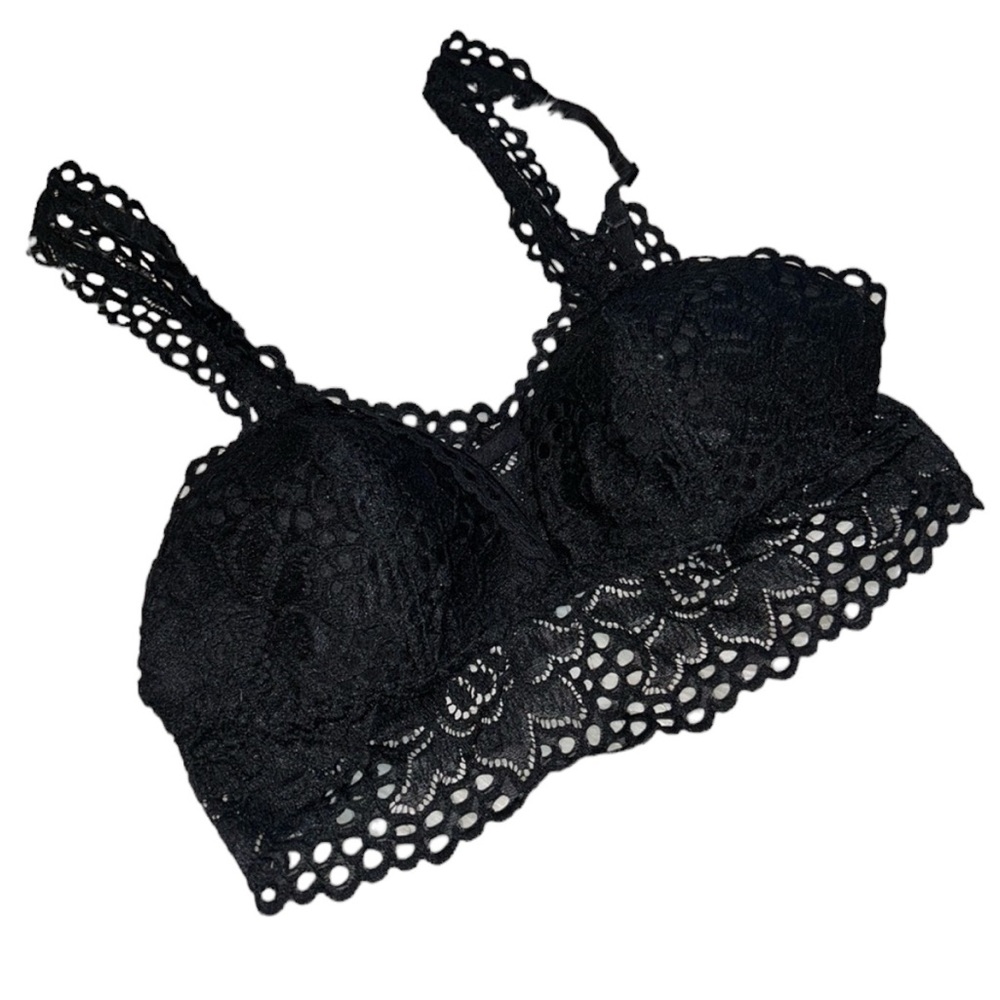 Lace Aerie Black Bralette Women’s Size Medium Soft Comfortable Fit Bra Intimate!